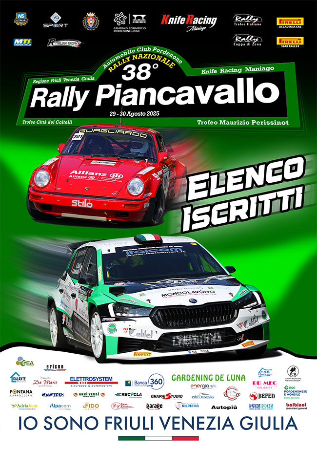38° Rally Piancavallo - Copertina Elenco Iscritti