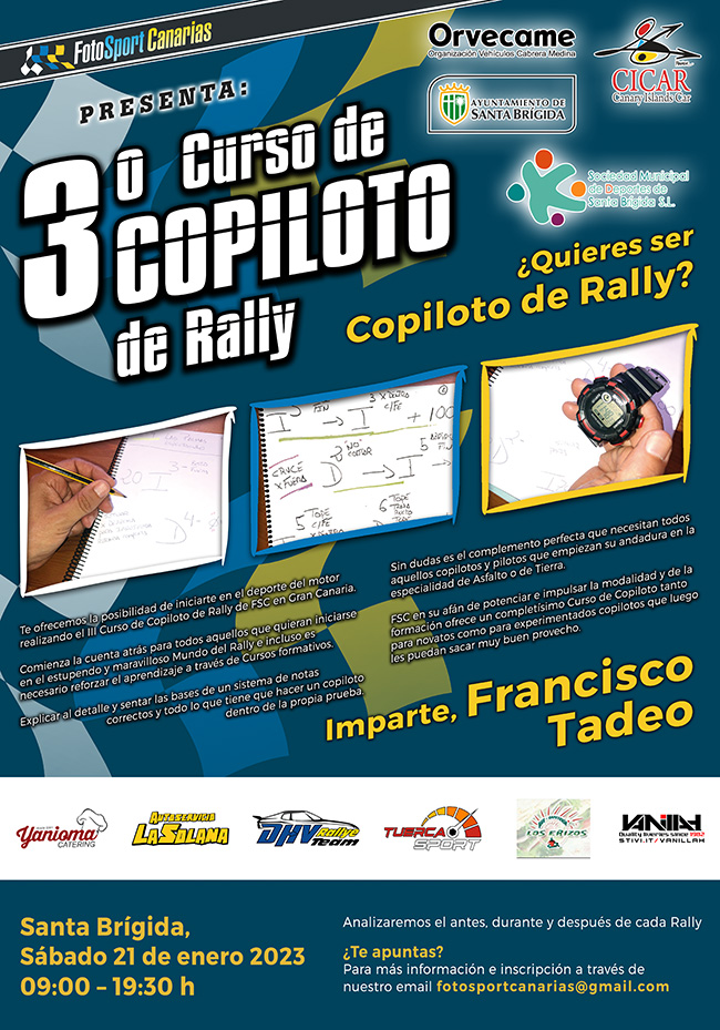 Foto Sport Canarias - 3° Curso de Copiloto de Rally Gran Canaria Foto Sport Canarias - 3° Curso de Copiloto de Rally Gran Canaria