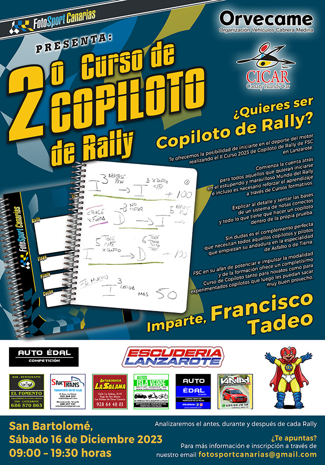 Foto Sport Canarias - 2° Curso de Copiloto de Rally Lanzarote Foto Sport Canarias - 2° Curso de Copiloto de Rally Lanzarote