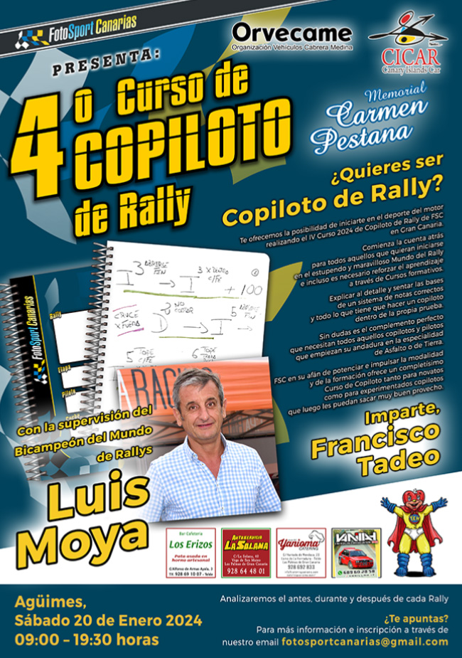Foto Sport Canarias - 4° Curso de Copiloto de Rally Gran Canaria Foto Sport Canarias - 4° Curso de Copiloto de Rally Gran Canaria