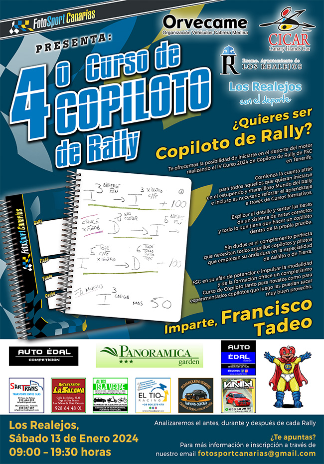 Foto Sport Canarias - 4° Curso de Copiloto de Rally Tenerife Foto Sport Canarias - 4° Curso de Copiloto de Rally Tenerife