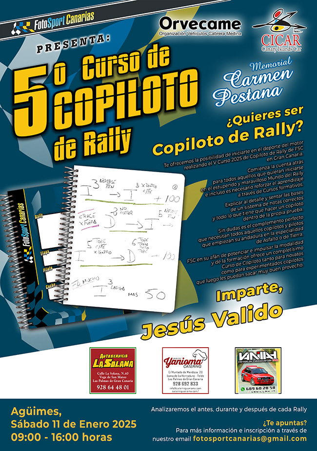 Foto Sport Canarias - 5° Curso de Copiloto de Rally Gran Canaria Foto Sport Canarias - 5° Curso de Copiloto de Rally Gran Canaria