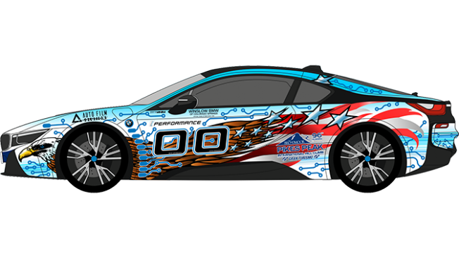 BMW i8 - Pikes Peak's WRAPsody art wrap competition, 2018